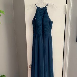 Azazie Joy Bridesmaid Dress - Ink Blue, Size A8